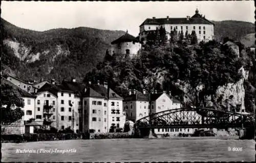 Ak Kufstein in Tirol, Teilansicht, Inn, Brücke