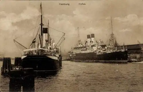 Ak Hamburg, Hafen, Schiffe