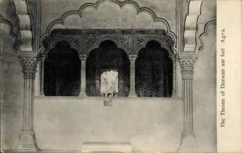Ak Agra Indien, Der Thron von Deewan am Fort