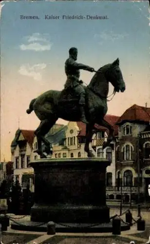 Ak Hansestadt Bremen, Kaiser Friedrich-Denkmal