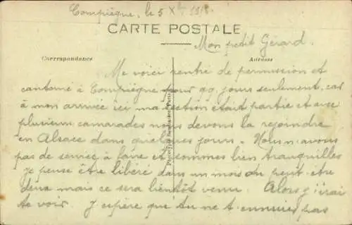 Ak Compiègne Oise, Autobus detruits aux Abattoirs, Bombardement 30. Juli und 30. August 1915, 1. WK