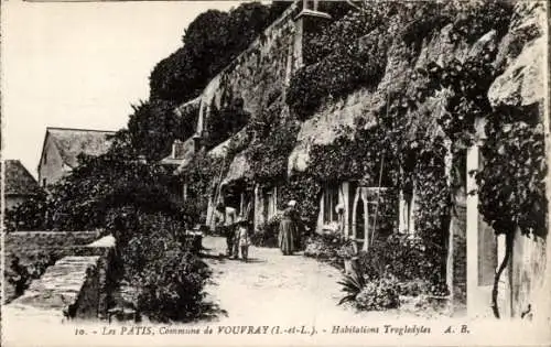 Ak Vouvray Indre et Loire, les Patis, Habitations Troglodytes