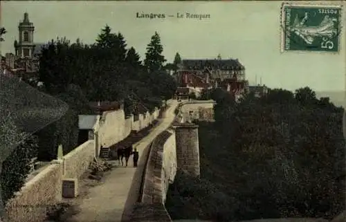 Ak Langres Haute Marne, Stadtmauer