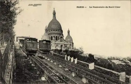 Ak Paris XVIII Montmartre, Le Funiculaire du Sacre Coeur