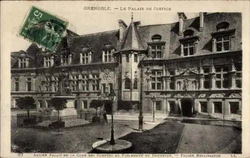 Ak Grenoble Isère, Justizpalast, Renaissance-Fassade