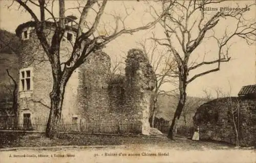 Ak Tullins Isère, Schlossruine