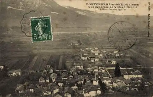 Ak Pontcharra sur Bréda Isère, Gesamtansicht, Villard Benoit, Mont Granier