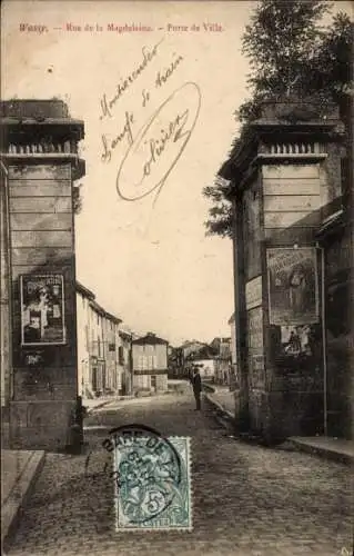 Ak Wassy Haute Marne, Rue de la Magdelaine, Porte de Ville