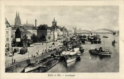 Ak Köln am Rhein, Am Leystapel, Dom