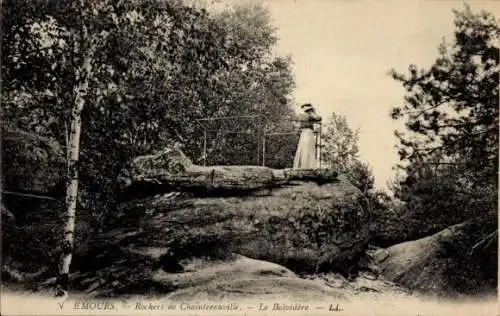 Ak Nemours Seine-et-Marne, Rochers de Chaintreauville, Belvedere