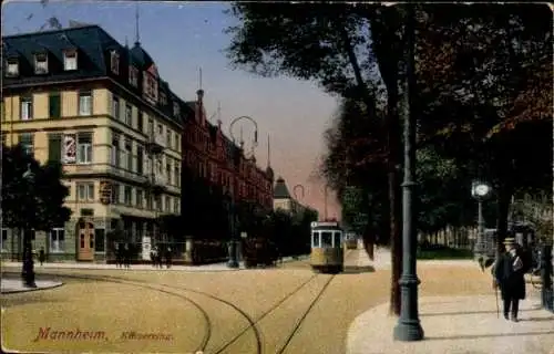Ak Mannheim in Baden, Kaiserring, Straßenbahn Nr. 84