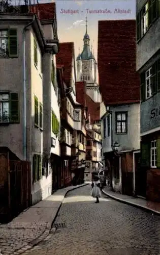 Ak Stuttgart in Württemberg, Turmstraße, Altstadt