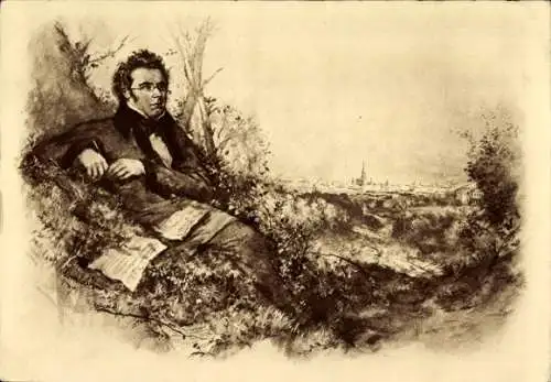 Ganzsachen Künstler Ak Österreichischer Komponist Franz Schubert, Portrait