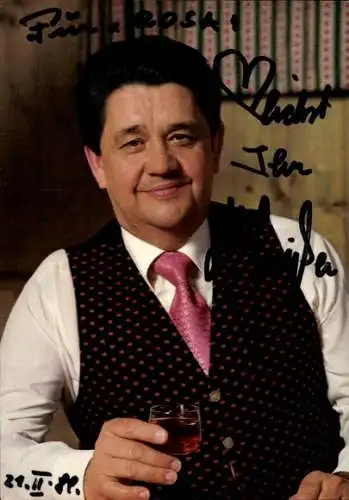 Autogrammkarte Schauspieler Max Grießer, Portrait, Winglas