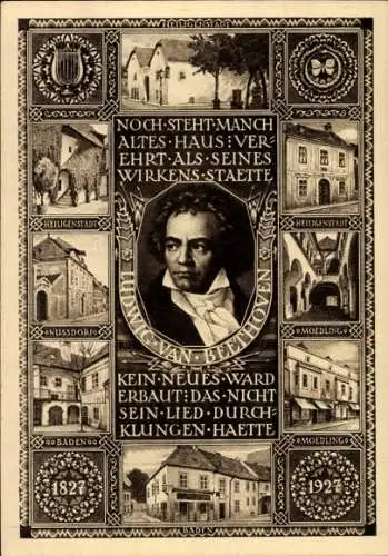 Ganzsachen Ak Mödling in Niederösterreich, Komponist Ludwig van Beethoven, Heiligenstadt