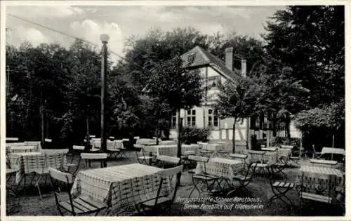 Ak Hildesheim in Niedersachsen, Berggaststätte Söhrer Forsthaus, Terrasse