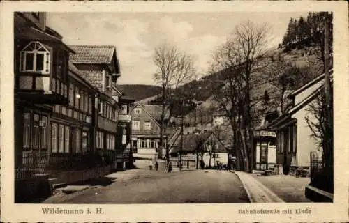 Ak Wildemann Clausthal Zellerfeld im Oberharz, Bahnhofstraße, Linde