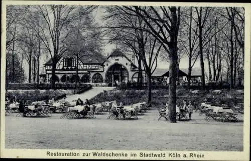 Ak Köln am Rhein, Restauration zur Waldschenke im Stadtwald, Terrasse