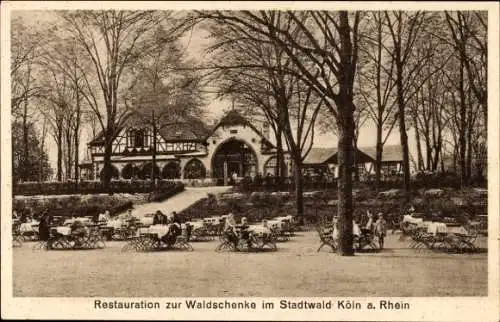 Ak Köln am Rhein, Restauration zur Waldschenke im Stadtwald, Terrasse