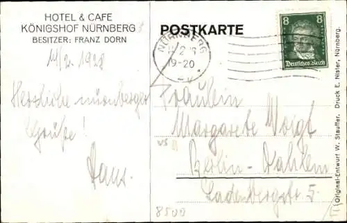 Ak Nürnberg, Cafe Königshof