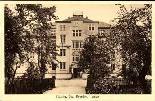 Ak Coswig in Sachsen, Schule