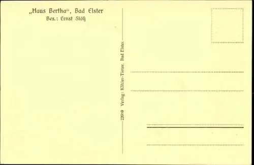 Ak Bad Elster im Vogtland, Haus Bertha