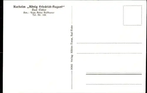 Ak Bad Elster im Vogtland, Kurheim König Friedrich August