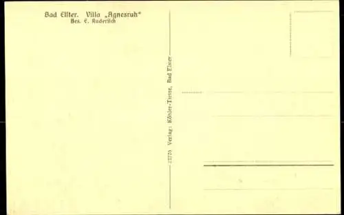 Ak Bad Elster im Vogtland, Villa Agnesruh