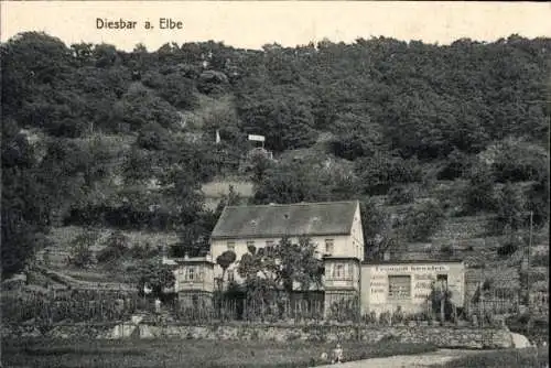 Ak Diesbar Seußlitz Nünchritz an der Elbe, Gasthaus Traugott Kessler