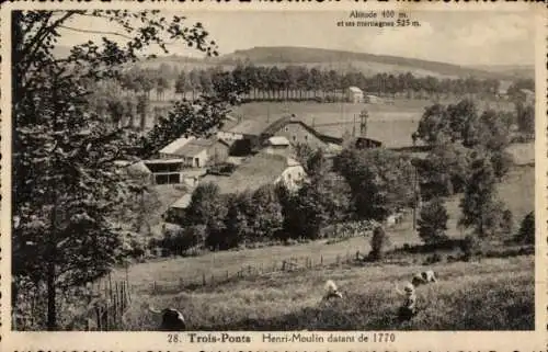 Ak Trois Ponts Trois Ponts Wallonia Lüttich, Henri Moulin aus dem Jahr 1770
