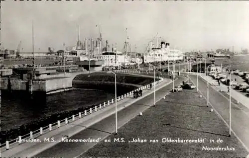 Ak IJmuiden Ymuiden Velsen Nordholland, MS Johan van Oldenbarneveldt im Noordersluis