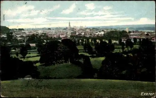 Ak Exeter Devon England, Panorama