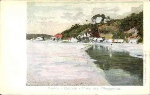 Ak Santos Guarujá Brasilien, Praia das Pitangueiras