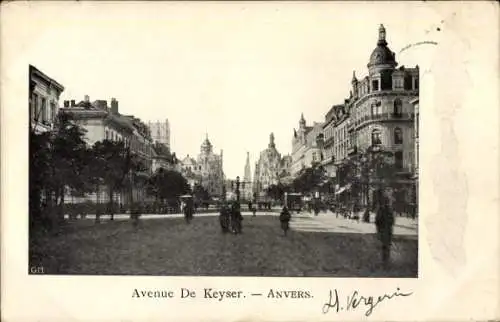 Ak Antwerpen Antwerpen Flandern, Avenue de Keyser