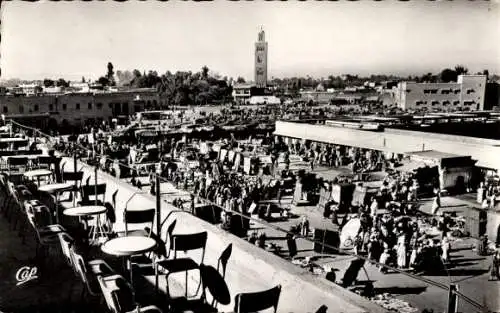 Ak Marrakech Marrakesch Marokko, Djemaa El Fna, Terrasse