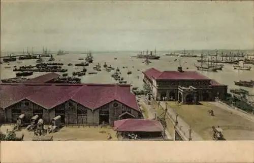 Ak Colombo Ceylon Sri Lanka, Hafenpanorama