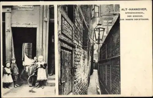 Ak Hannover in Niedersachsen, Altstadt, Spreenswinkel, Eingang, Inneres der Strasse, Kindergruppe