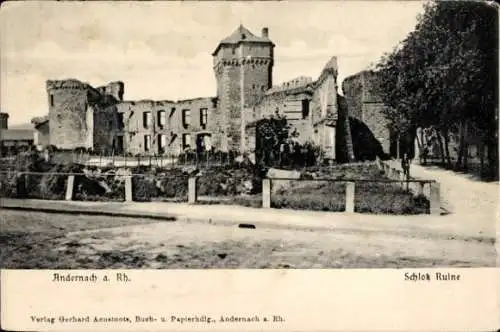 Ak Andernach am Rhein, Schlossruine