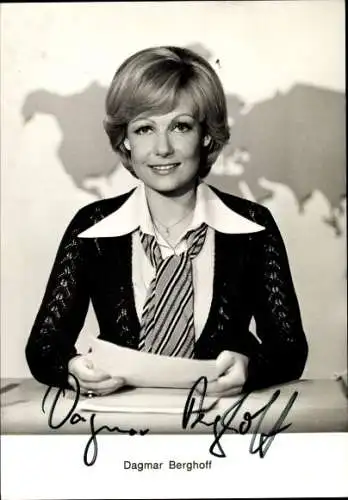 Ak Schauspielerin Dagmar Berghoff, Portrait, Autogramm, Tagesschau