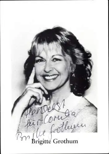 Ak Schauspielerin Brigitte Grothum, Portrait, Autogramm