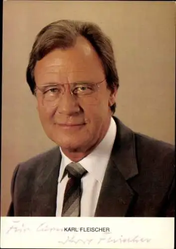 Ak Schauspieler Karl Fleischer, Portrait, Autogramm