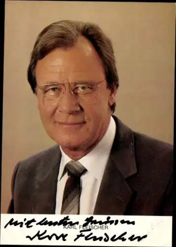 Ak Schauspieler Karl Fleischer, Portrait, Autogramm