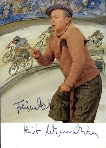 Ak Schauspieler Kurt Schmidtchen, Portrait, Autogramm, als Krücke