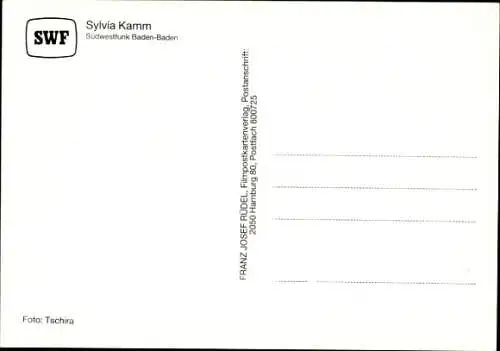 Ak Schauspielerin Sylvia Kamm, Portrait, Autogramm, SWF