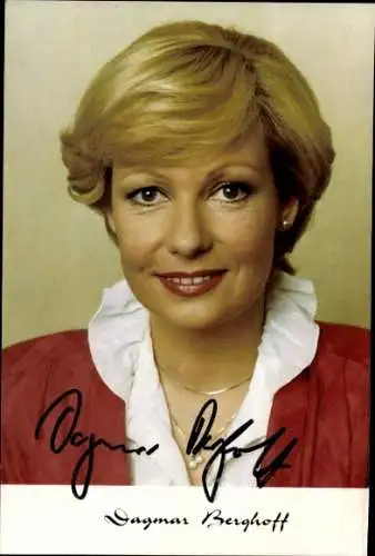 Ak Schauspielerin Dagmar Berghoff, Portrait, Autogramm