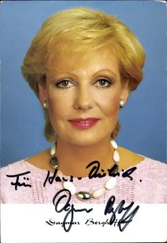 Ak Schauspielerin Dagmar Berghoff, Portrait, Autogramm