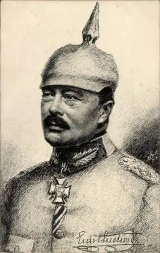 Künstler Ak Großherzog Ernst Ludwig von Hessen und bei Rhein, Portrait in Uniform