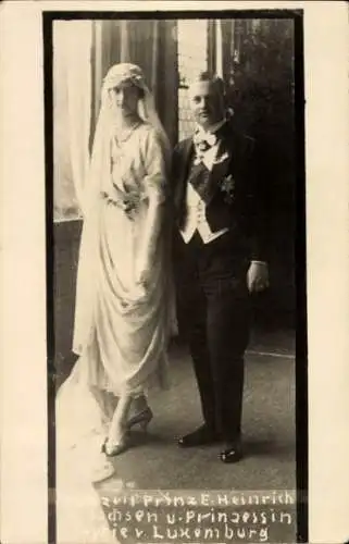 Ak Prinz Ernst Heinrich von Sachsen, Prinzessin Sophie von Luxemburg