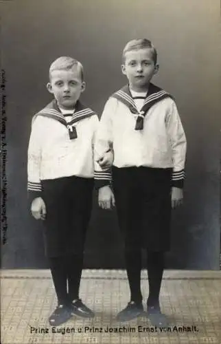 Ak Prinz Eugen und Prinz Joachim Ernst von Anhalt