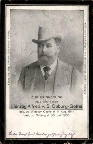 Ak Herzog Alfred von Sachsen-Coburg-Gotha